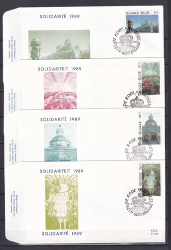 [LG79367] Belgium N°2340/2343FDC Architecture First Day Cover COB € 11,00 SUPERB