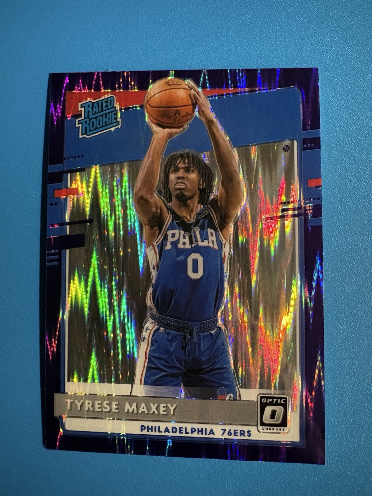 2020-21 Panini Donruss Optic - Rated Rookie Tyrese Maxey #171 Purple Prizm (RC)