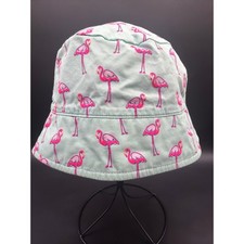 Target Reversible Flamingo Bucket Hat Pink Aqua 100 Cotton Youth Kids One Size