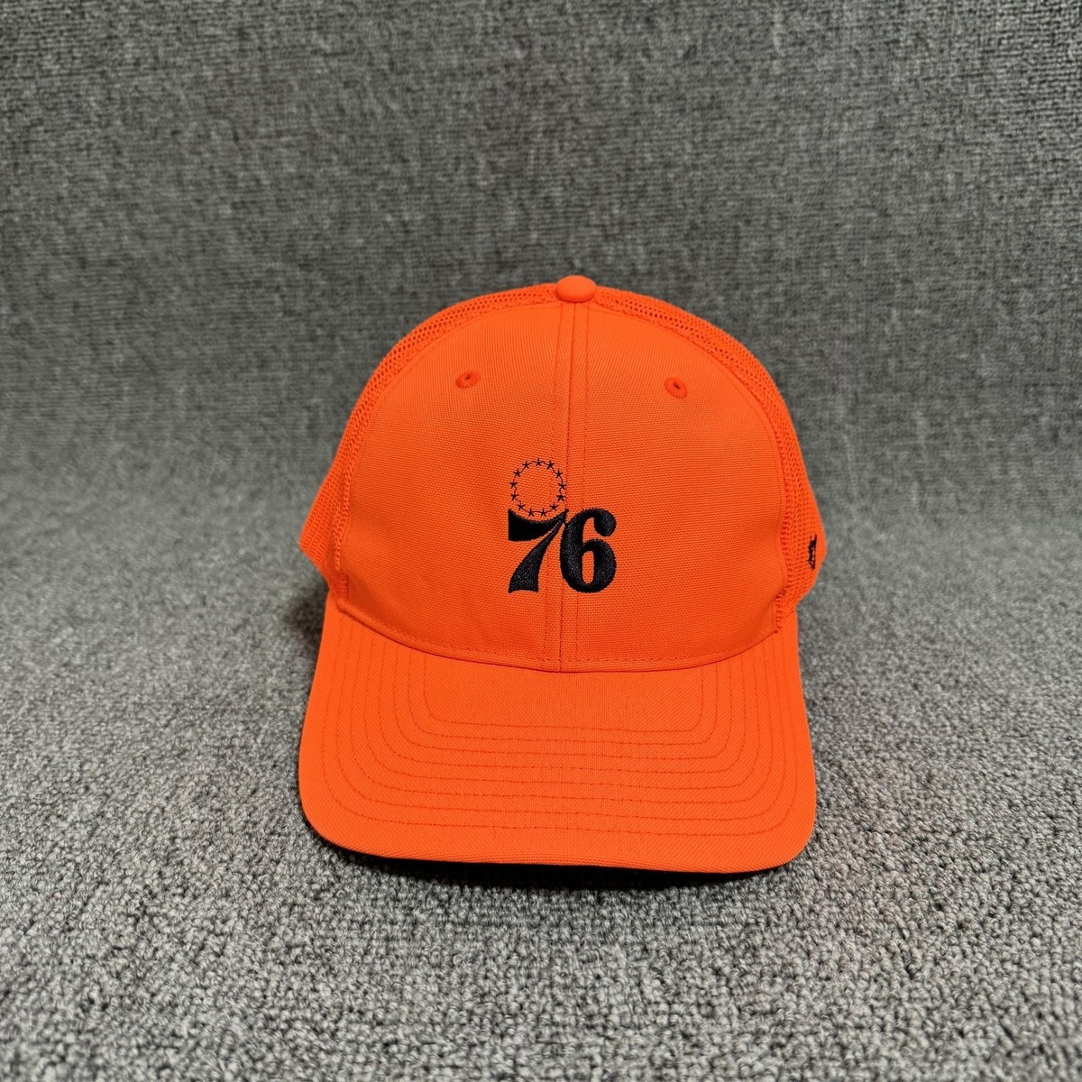 '47 Brand Philadelphia 76ers Trucker Snapback Orange Mesh Back One Size NBA Hat