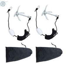 White Folding Anchor Set 1.5KG For Grapnel Boat Paddle Boards 2-Pack
