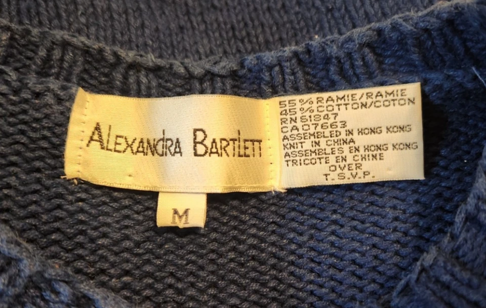 Suéter tejido a mano vintage Alexandra Bartlett con temática de otoño mediano Foto 3 de 4