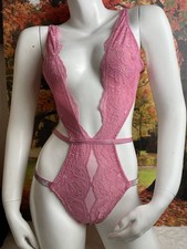 Victoria's Secret Pink Lace Bodysuit Wireless Adjustable Straps Size S