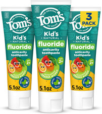 Tom S of Maine Natural Kids Fluoride Toothpaste, Orange Mango, 5.1 Oz 3Pk 5.1