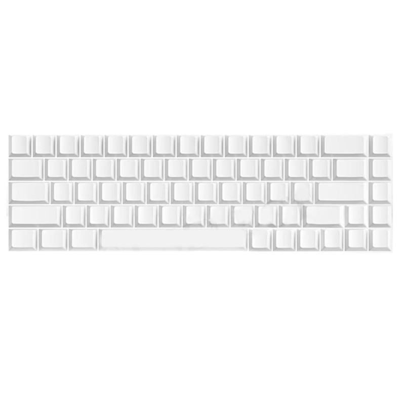 68 Key Minimalist White Blank Keycaps Original Height For Mechanical Keyboards