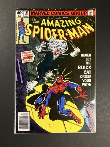 Amazing Spider-Man #194 Kiosk Sehr guter Zustand/NM Erster Auftritt Black Cat 1979