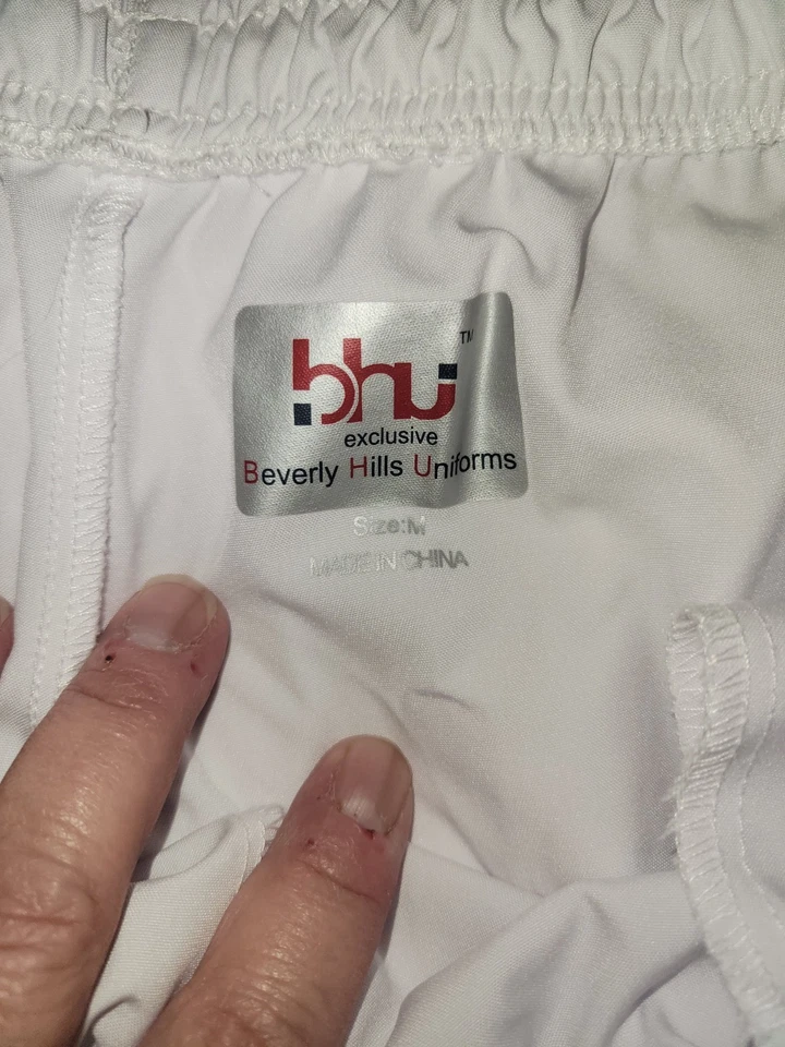 Bundle Of 4 - Preowned Womens Size Med White Stretch Scrub Pants Free Shipping - Image 4 of 4