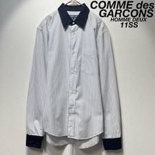 COMME des GARCONS HOMME DEUX Casual Archive Switching Stripe Check Shirt