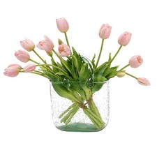 15pcs Artificial Tulips Flowers Real Touch Latex Bouquet Fake Tulips for Offi...