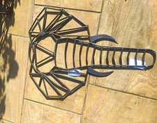 Elephant Metal Wall Hanging Decor, 3D Effect, Horizontal