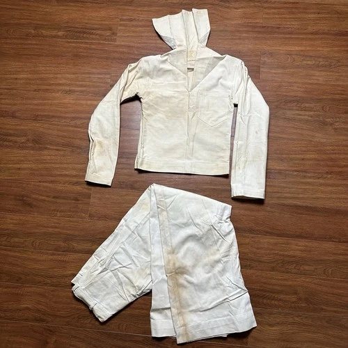 WWII US Navy Uniform Cracker Jack White Named Military Set Shirt Pants WW2 40s