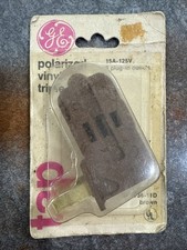 1984 GE 1736-11D Brown Polarized Vinyl Triple Tap 3 Plug-In Outlet - Made in USA