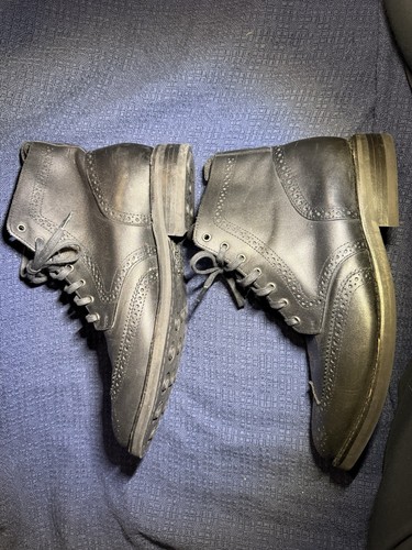 Thursday Boot Company Co Wingtip Lace Up Black Leather Boots Men's 10.5 - Picture 3 of 11