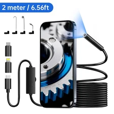 Endoscope Camera with Light 1920P HD Borescope Camera with 8 LED Lights 6.56ft