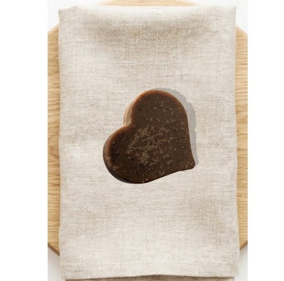 Handgemachte Hanfseife  Zimt Schokolade Vitamin E Herzform CHOCOLATE WRAPPING