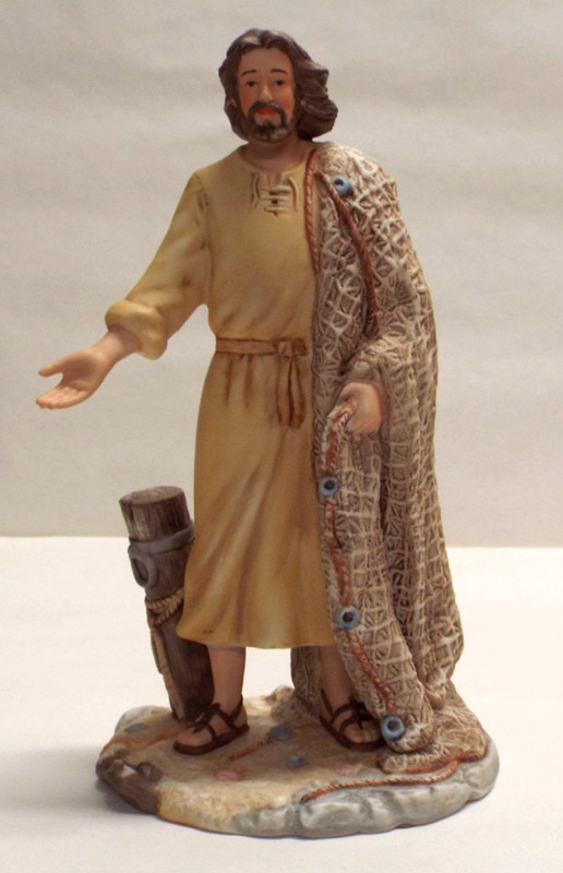 Vintage HOMCO Masterpiece Porcelain - The Fisherman Figurine; NO chips/cracks