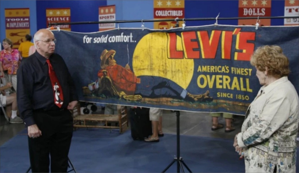 LEVI'S 30's Vintage Style Store Cowboy Promo Banner Display Sign