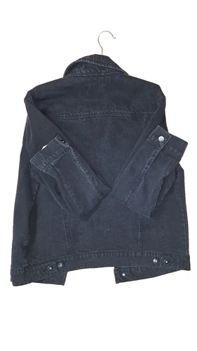LAZER Men’s Black Denim Jacket -Size Large -Full Button Classic Fit-New With Tag image 4
