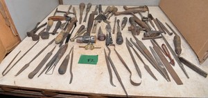 Antique pattern maker tools odd file float hammer plane vise collectible lot F2