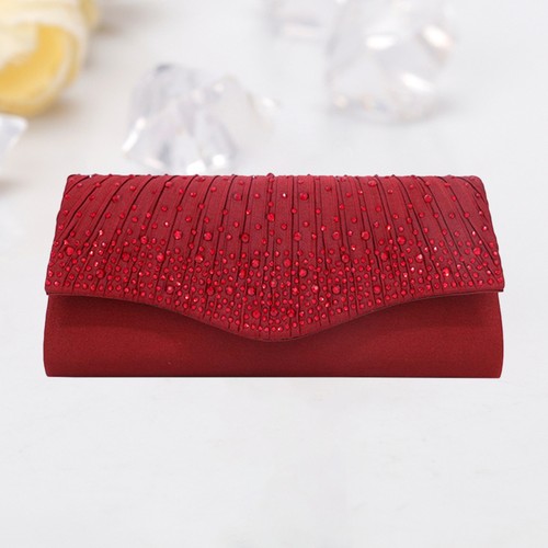 Magnetic Clutch Bag Rhinestones Evening Embellished Elegant Handbag - Picture 9 of 11