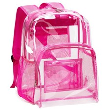 Clear Backpack Heavy Duty PVC Transparent Backpack with Reinforced Strap Stit...