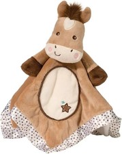 Douglas Baby Horse Satin Trim Lovey Security Blanket 14in Brown Polka Dot Stars