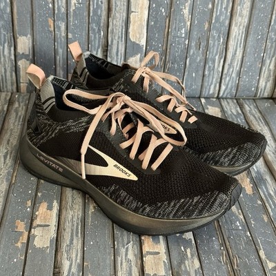 Womens Brooks Levitate 4.0 Size 7 Running Shoes Silver Pink Peach Black
