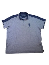 Y2K U.S. POLO ASSN Men's Big Pony Short Sleeve Cotton Blue Polo Shirt Size XL