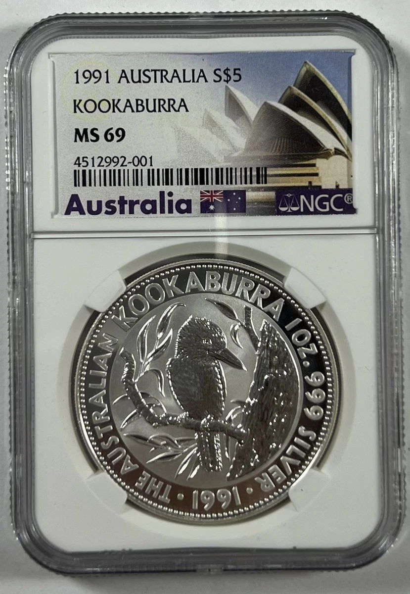 Australian Kookaburra NGC Grade MS 69 Silver Bullion Coins for