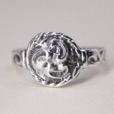 Size 6.25, vintage sterling silver ring, Mexican textured 925 ribbed wavy band