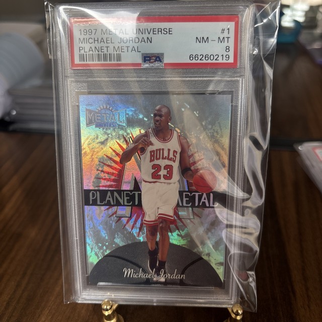 🔥🔥1997-1998 Metal Universe Michael Jordan- Planet Metal!!! CASE HIT 🔥🔥PSA 8