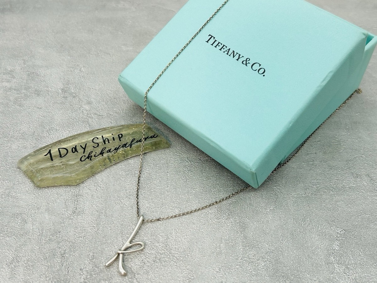 Tiffany & Co. Initial Letter K Pendant Necklace 16