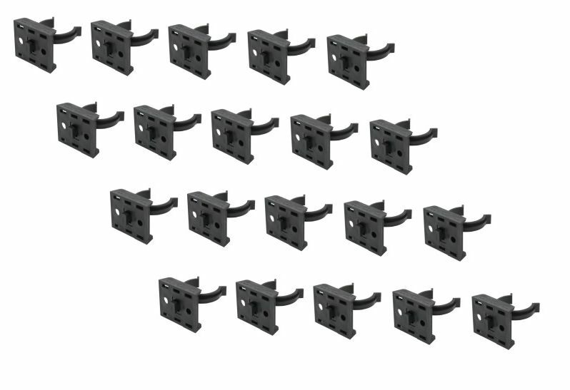 20 x KITCHEN PLINTH KICK BOARD CLIPS & BRACKETS SCREW FIXING 25mm BLACK