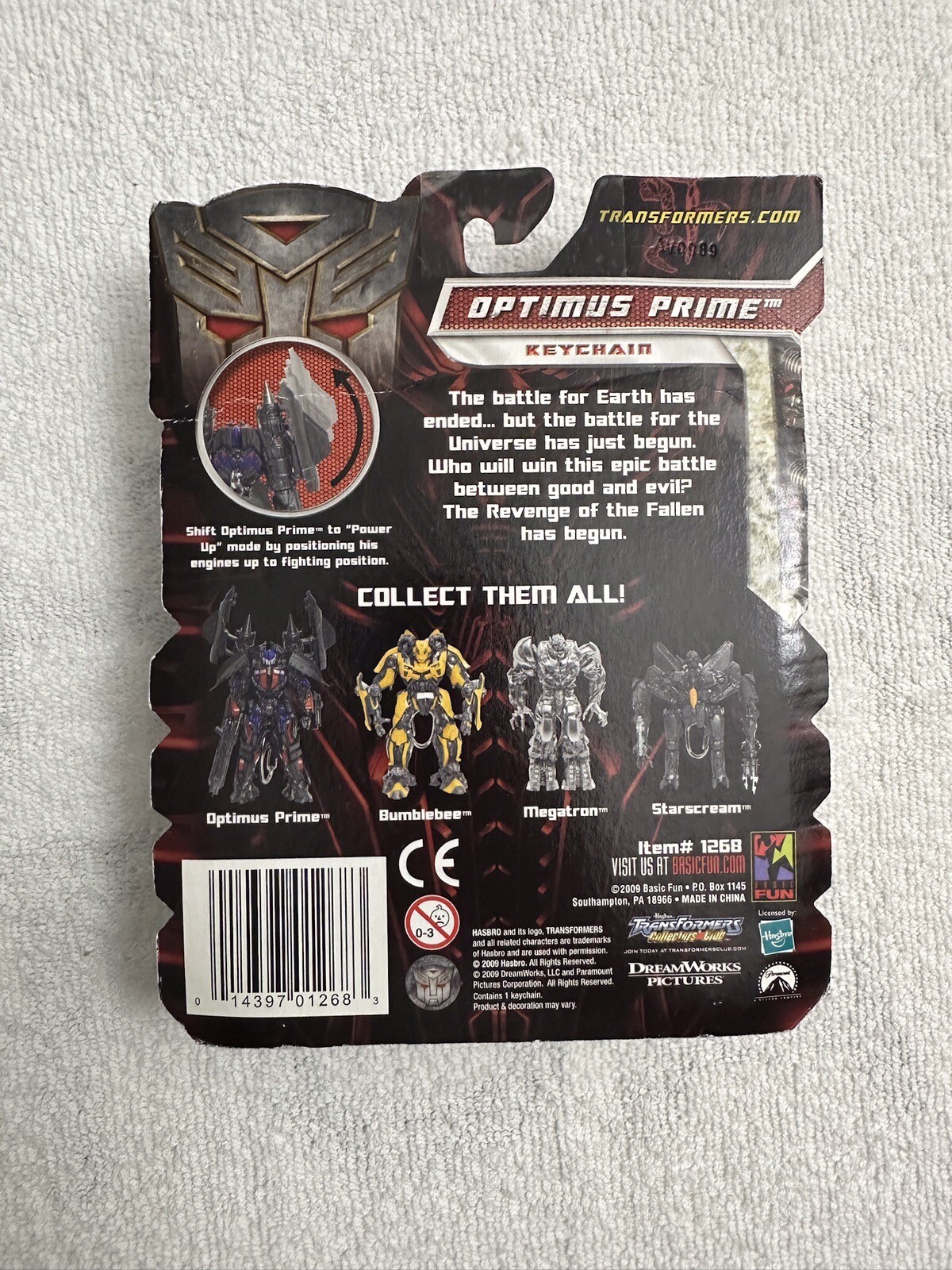 Transformers Revenge of the Fallen 2009 Optimus Prime Keychain 3.75