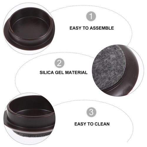 Tazas giratorias de alfombrilla para muebles de 4 piezas para pisos de madera dura almohadillas de fieltro ruedas - Imagen 3 de 12