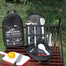 Campingbesteck Set , 8Pcs Picknick Geschirr Set Organizer Edelstahl Outdoor  – Bild 11