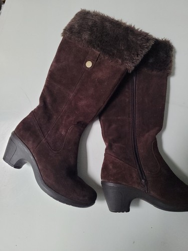 HOTTER LOMAND SUEDE LINED BROWN BOOTS UK4