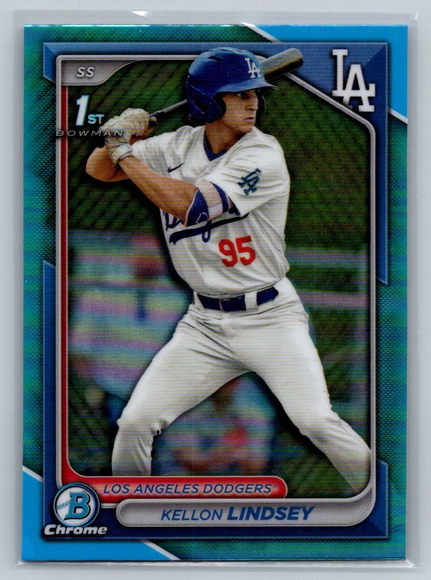 2024 Bowman Draft Chrome Kellon Lindsey #BDC-24 Sky Blue Los Angeles Dodgers