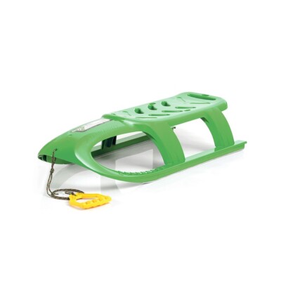 Prosperplast Kinderschlitten Schlitten mit Metallschienen und Seil (Grün)