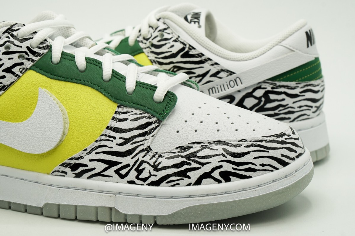 NIKE DUNK LOW NEW SIZE 9.5 DOERNBECHER WHITE BLACK GREEN YELLOW