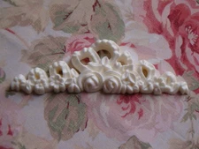 New! Rose Floral Bow Center Architectural Pediment Furniture Applique Onlay