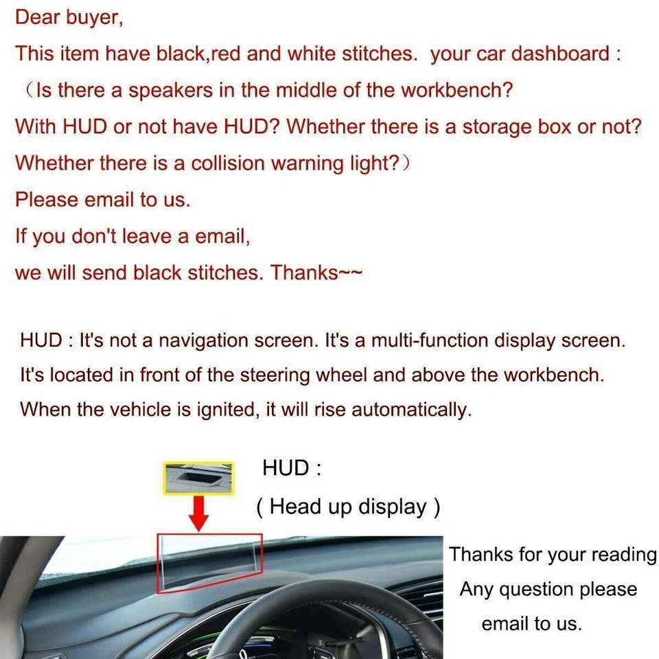 For Infiniti QX60 2014-21 leather Non-slip Dash Board Mat Dashboard Carpet Black Foto 2 de 4