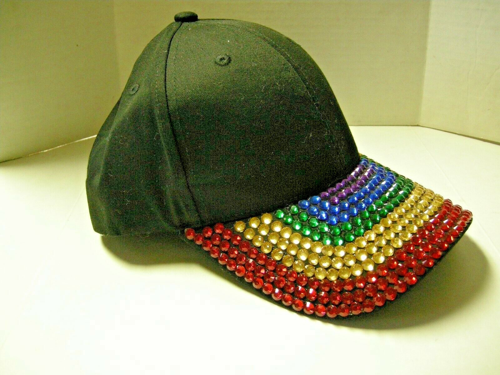 Black Rhinestone Adjustable Baseball Cap for Women by Something Special-image