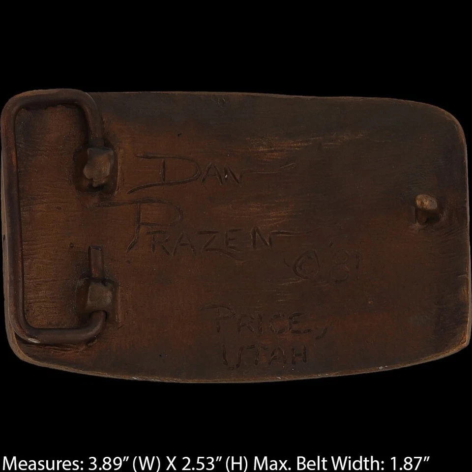 Bronze Gary Prazen Carbon County Coal Mine Miner Mining Nos Vintage Belt Buckle - Image 4 of 4