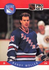 Randy Moller 1990 Pro Set #202 New York Rangers