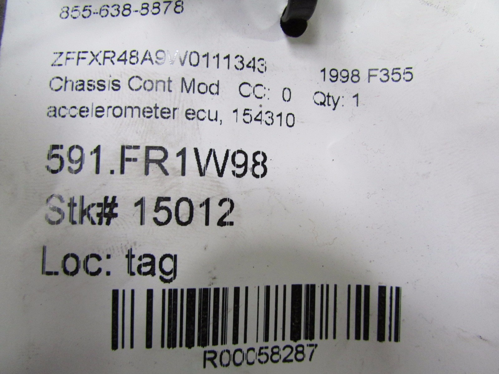 Ferrari F355, 456GT, 456M, F50, Accelerometer Control Module, Used, P/N 154310