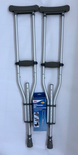 Crutches w/ Crutch Accessory Kit, adjustable from 38" to 50" (Never used!)