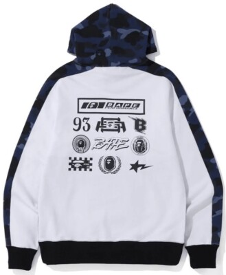 A BATHING APE BAPE Navy Color Camo Pullover Hoodie Mens size