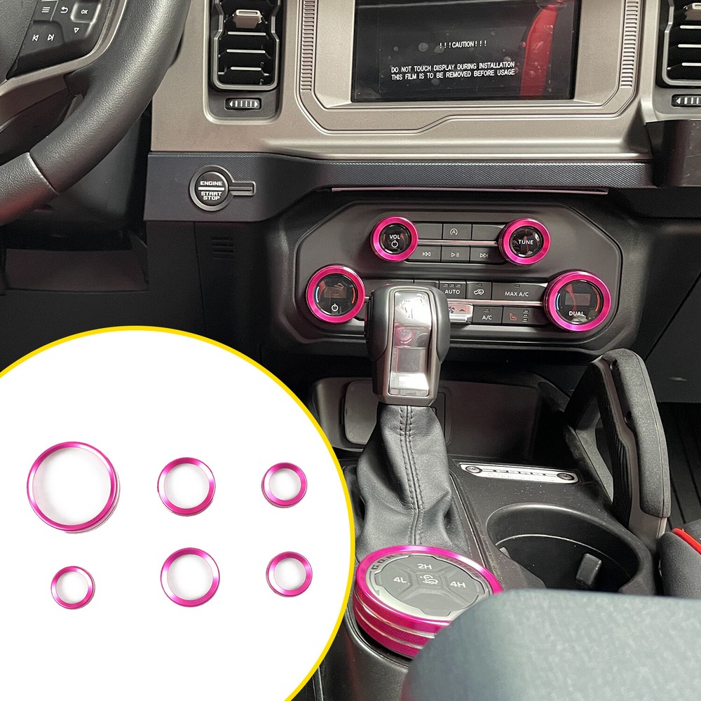 Purple Front Air Conditioner Switch Knob Cover Accessories For Ford Bronco 2021+