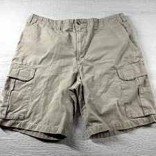 Eddie Bauer Cargo Shorts Mens 37 Measured Brown Cotton Outdoor Classic Chino EUC